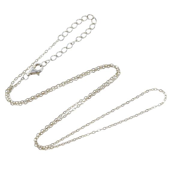 Vintage Sterling Silver 925 1.1mm Adjustable Cable Chain Necklace 16"-18" - Picture 1 of 3